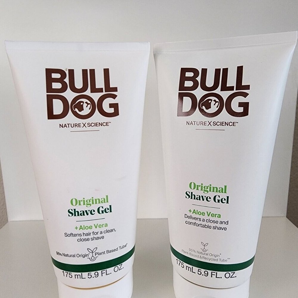 (2) Bulldog Skincare for Men Original Shave Gel + Aloe Vera 5.9 fl. oz